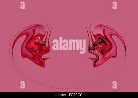 Abstract background in mirroring in photoshop scuro su sfondo rosa Foto Stock