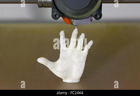 Stampa 3D a mano umana Foto Stock