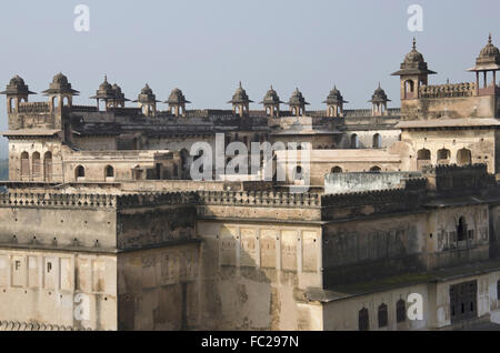 Raj Mahal. Orchha Palace (Forte) complessa.Orchha. Il Madhya Pradesh. India Foto Stock