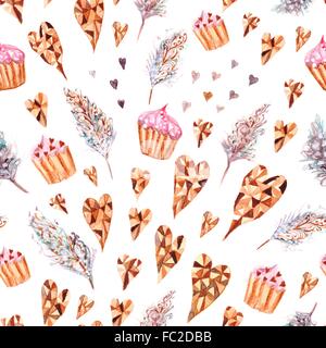 Morbido pastello gara dipinte a mano e senza saldatura di San Valentino sfondo Foto Stock