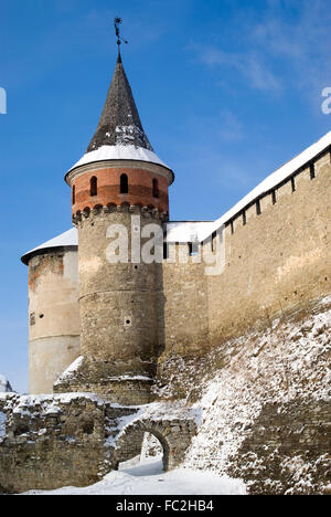 La fortezza medievale di Kamianets-Podilskyi, Ucraina Foto Stock