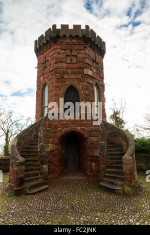 Laura Tower presso il castello di Shrewsbury, Shrewsbury, Shropshire, Inghilterra, Regno Unito Foto Stock