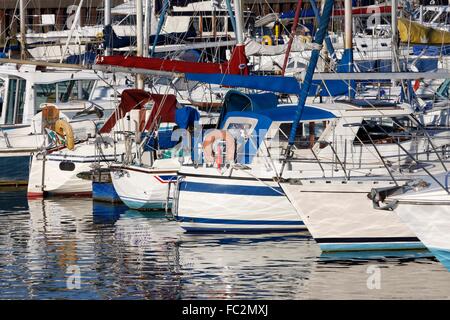 Yacht ormeggiati a Marina Foto Stock