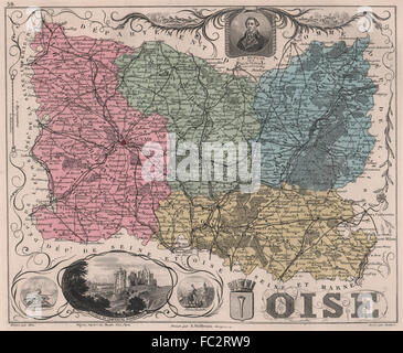 OISE. Dipartimento. Chateau de Pierrefonds. Dupuis. VUILLEMIN, 1879 Mappa antichi Foto Stock