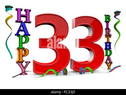 Happy 33. Compleanno Foto Stock