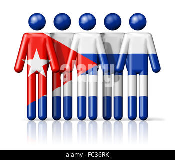 Bandiera di Cuba su stick figura Foto Stock