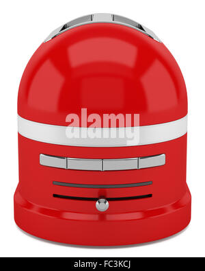 Tostapane rosso isolato su sfondo bianco Foto Stock