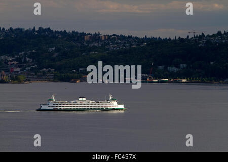 Stato di Washington in traghetto della Baia di Elliott, Seattle, Washigton, STATI UNITI D'AMERICA. Foto Stock