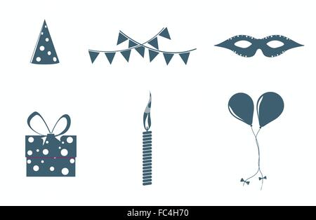 Oggetti di compleanno Illustrazione Vettoriale