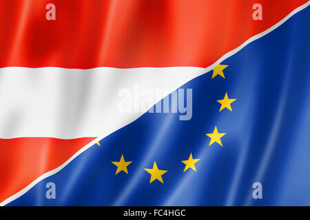 Austria e Europa bandiera Foto Stock