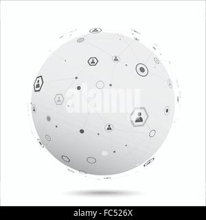 Globo umano il collegamento Illustrazione Vettoriale