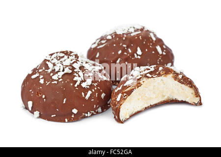 Marshmallows nel cioccolato Foto Stock