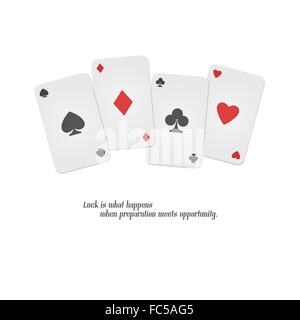 Set di carta da gioco tute isolati su sfondo bianco. vettore design banner. cuori, picche, diamanti e club simbolo. casino Illustrazione Vettoriale