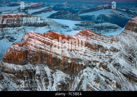 Parco Nazionale di Yoho, Canada Wapta Icefield, Mt. Balfour, Daly Glacier Foto Stock