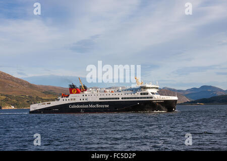 MV Loch Seaforth, un Caledonian MacBrayne ferry a Ullapool, Ross-Shire, Scozia. Foto Stock