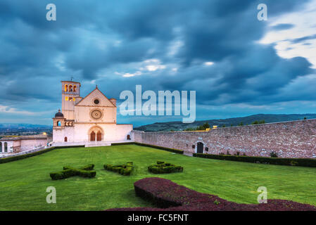 Basilica di San Francesco di Assisi in Umbria, Italia Foto Stock