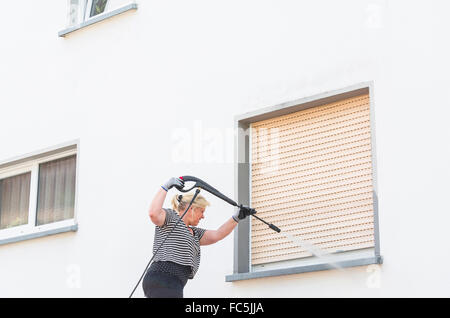 Lavaggio ad alta pressione Foto Stock