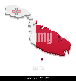 Mappa Malta Foto Stock