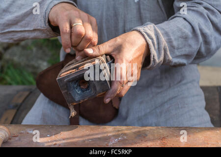 Forma sandbox per fusione in bronzo Foto Stock