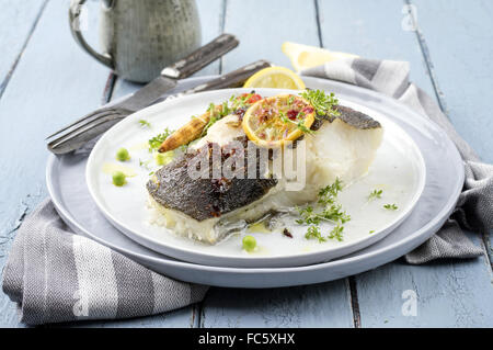 halibut alla griglia Foto Stock