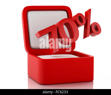 3d box regalo con il 70 percento di sconto. Foto Stock