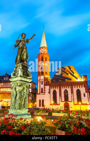 Piazza Romerberg Francoforte Germania Foto Stock