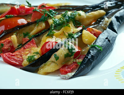 Melanzane ripiene Foto Stock