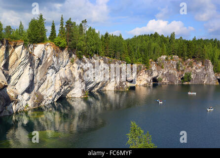 Cava di marmo in ruskeala Foto Stock