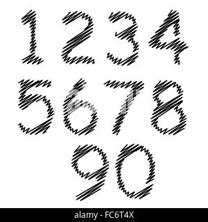 Set di numeri di grunge Foto Stock