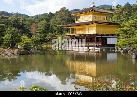 Kyoto, Giappone. 31 ott 2012. Tempio giapponese Kinkakuji, Padiglione Dorato durante il pomeriggio a Kyoto, Giappone © Daniel DeSlover/ZUMA filo/Alamy Live News Foto Stock