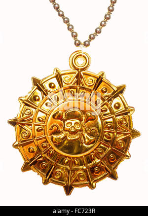 Gold Medallion pirata Foto Stock