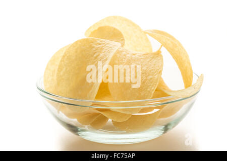 Patatine fritte in un recipiente di vetro Foto Stock