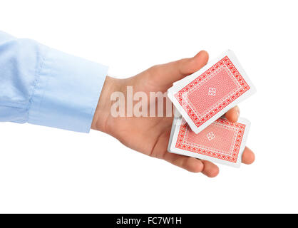 Mano e giocare a carte Foto Stock