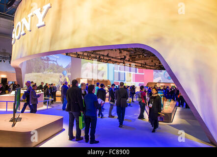 Lo stand Sony al CES Show di Las Vegas Foto Stock