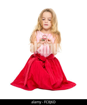 Bambina con Magic Ball sogni Foto Stock