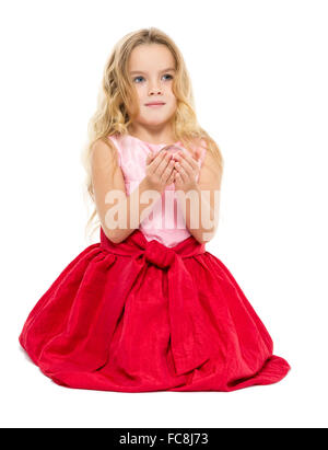 Bambina con Magic Ball sogni Foto Stock