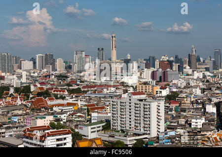 Vista panoramica della cittã da Grand China Princess Hotel, skyline, Baiyoke Tower, Chinatown, Bangkok, Thailandia Foto Stock