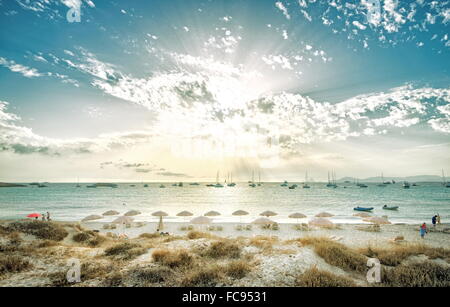 Formentera beach, isole Baleari, Spagna, Mediterraneo, Europa Foto Stock