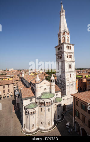 Il Duomo di Modena e Piazza Grande, Patrimonio Mondiale dell Unesco, Modena, Emilia Romagna, Italia, Europa Foto Stock