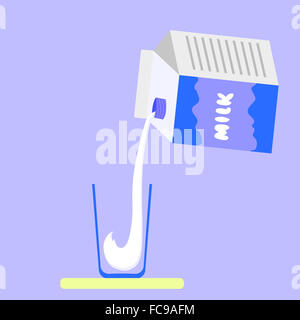 Tazza di latte su sfondo blu Foto Stock