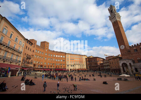 Piazza del Campo a Siena. Toscana, Italia. Foto Stock