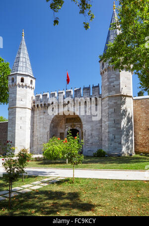 Il Palazzo di Topkapi, Gate di Salutation, Istanbul Foto Stock