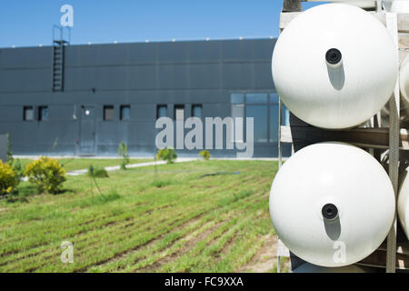 Bianco butan industriale di bottiglie Foto Stock