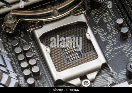 Intel LGA 1151 socket della CPU su scheda madre Foto Stock