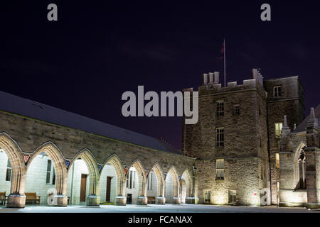 King's College di notte, Aberdeen Scotland, Regno Unito Foto Stock