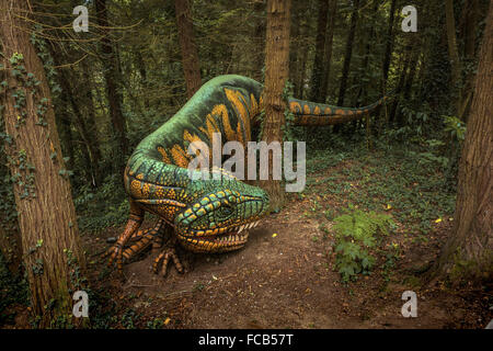 Karpin Abentura - i dinosauri del parco a tema nella provincia di Bilbao, Paesi Baschi Foto Stock