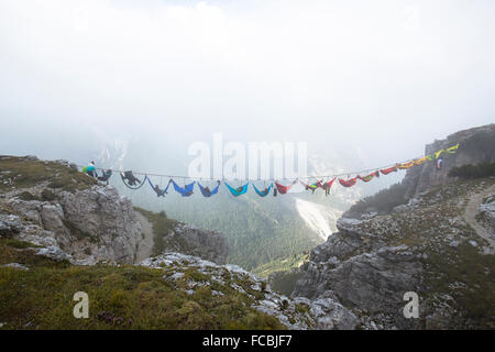 Monte Piana amaca sessione Foto Stock