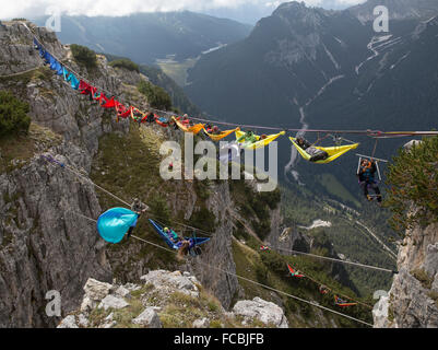 Monte Piana amaca sessione Foto Stock