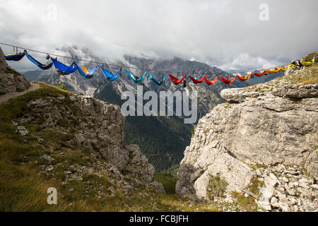 Monte Piana amaca sessione Foto Stock