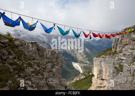 Monte Piana amaca sessione Foto Stock